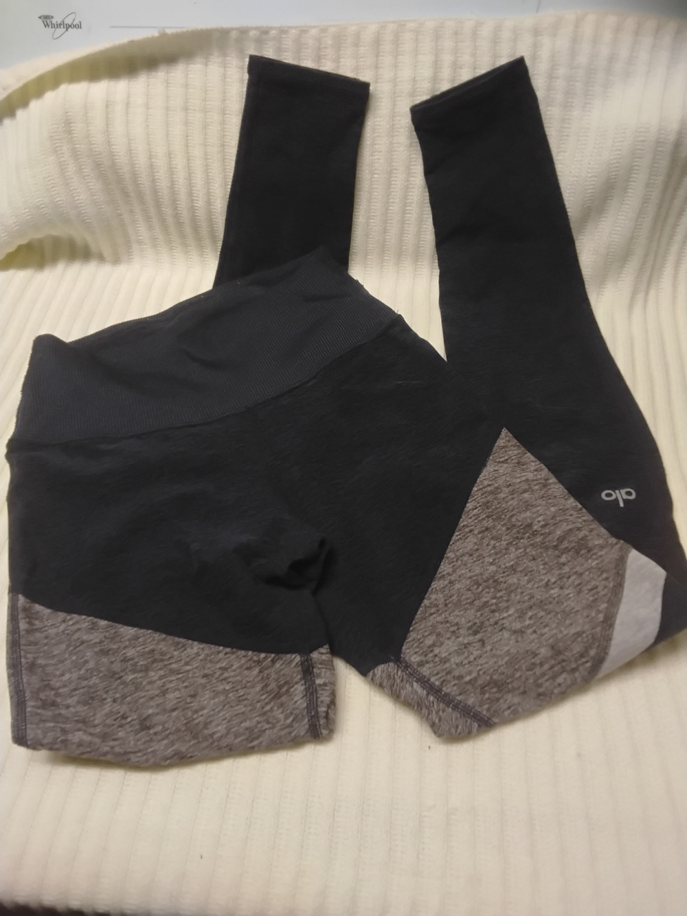 Alo Women's Navy Blue and Gray Athletic Leggings XS